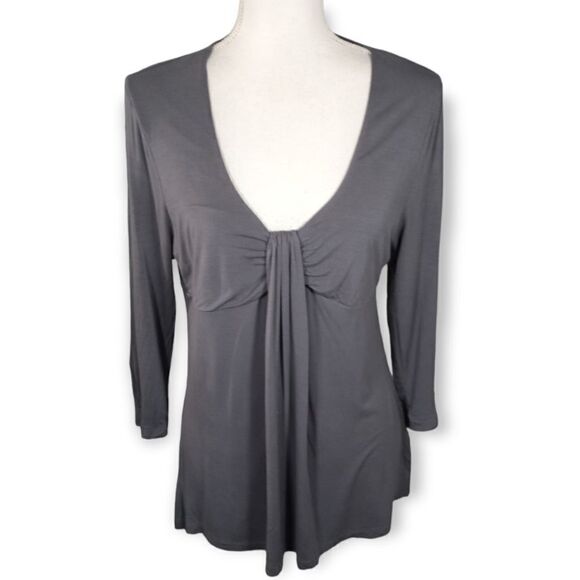 CYNTHIA ROWLEY GRAY TOP SZ.L EUC - Picture 1 of 6